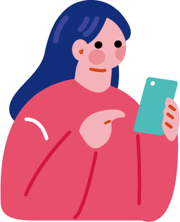 スマートフォンを操作する女性のイラスト
